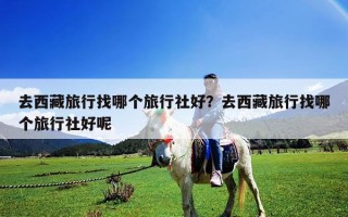 去西藏旅行找哪個(gè)旅行社好？去西藏旅行找哪個(gè)旅行社好呢