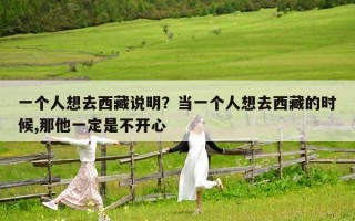一個人想去西藏說明？當一個人想去西藏的時候,那他一定是不開心