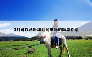 3月可以從葉城到阿里嗎的簡單介紹